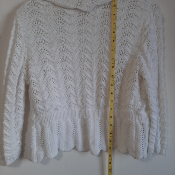 Women's Cropped Cardigan Large White - Picture 2 of 6